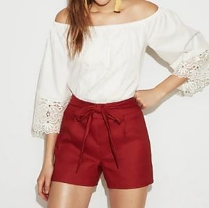 NWT Express High Waisted Sash Tie Shorts, Sz 18